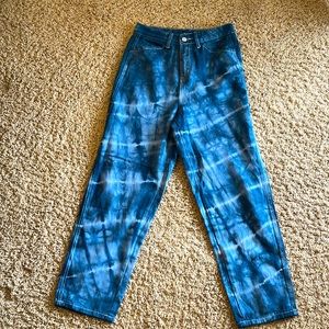 Straight leg tie dye blue Jeans